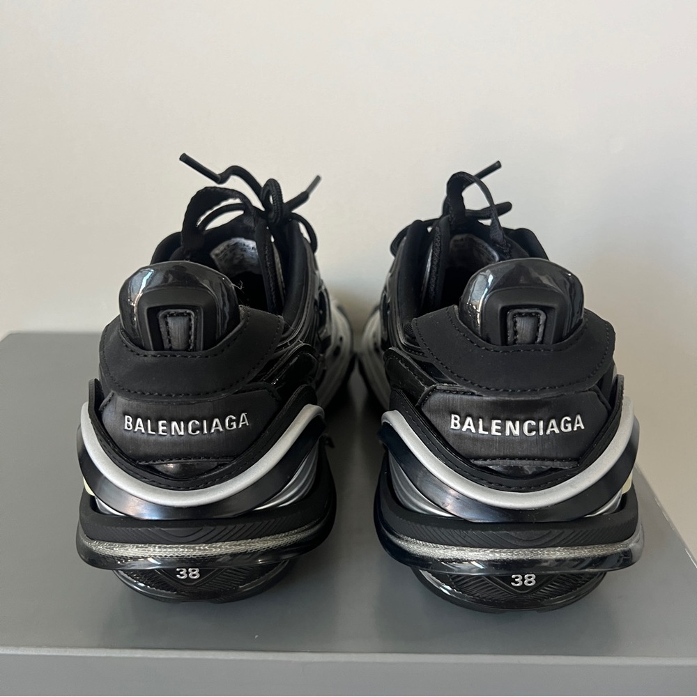 Balenciaga Tyrex black silver square toe sneakers - Picture 9 of 16